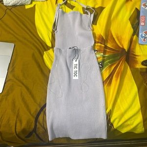 Purple Knit halter backless top